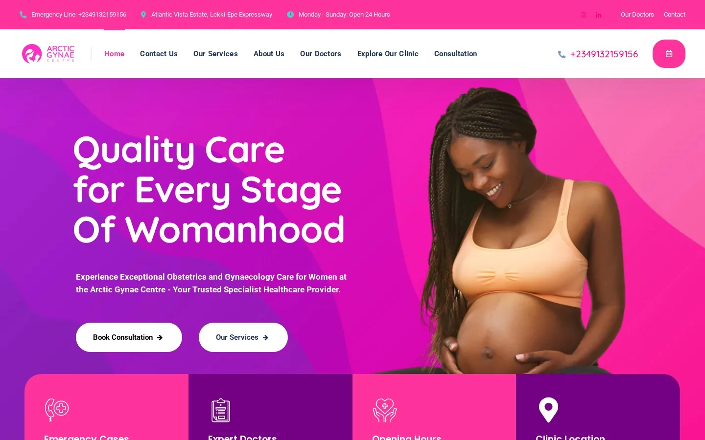 Putting a specialist OB/GYN centre on the map — website for Arctic Gynae Centre
