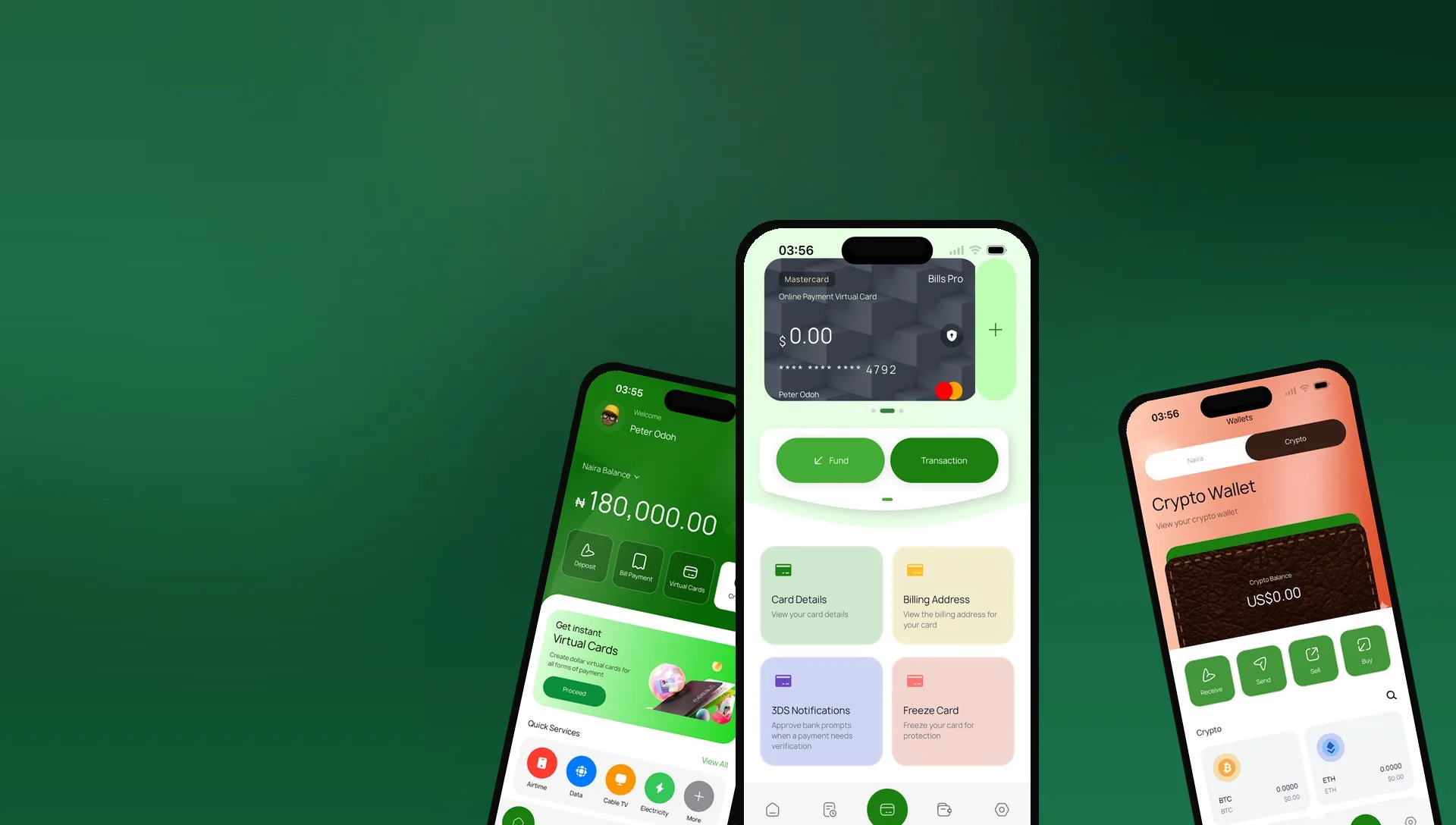 BillsPro — crypto, bills & USD virtual cards in one fintech app