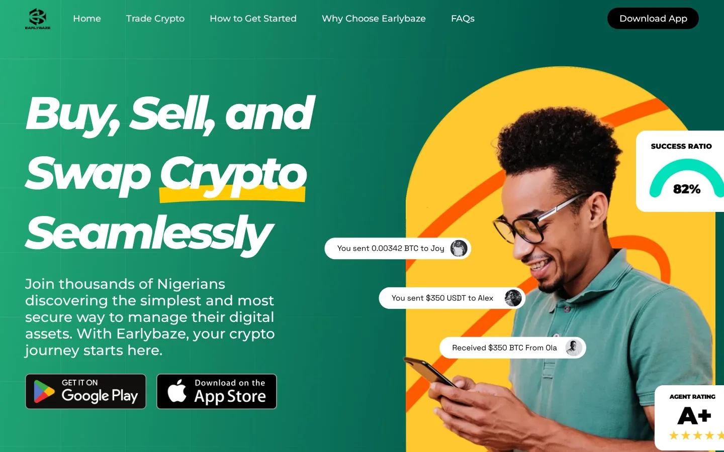 Promoting the wallet — marketing website for Earlybaze